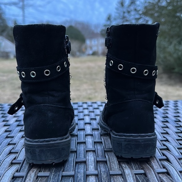 STUART WEITZMAN Toddler Luge Eyelet Black Moto Boots - Picture 4 of 16